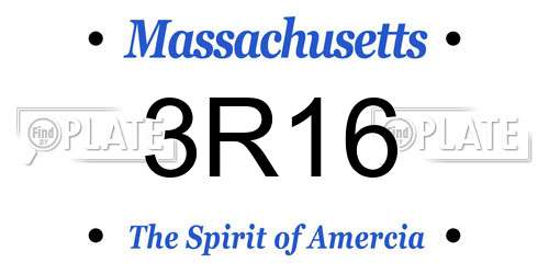 3R16 Massachusetts License Plate