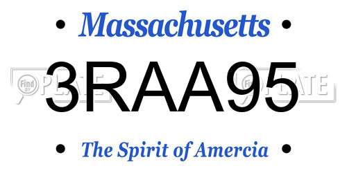 3RAA95 Massachusetts License Plate