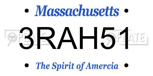 3RAH51 Massachusetts License Plate