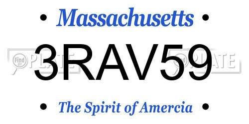 3RAV59 Massachusetts License Plate
