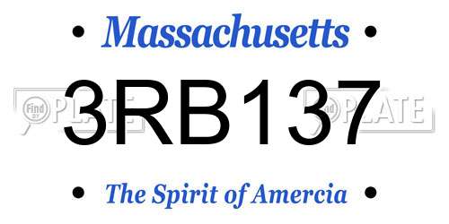 3RB137 Massachusetts License Plate