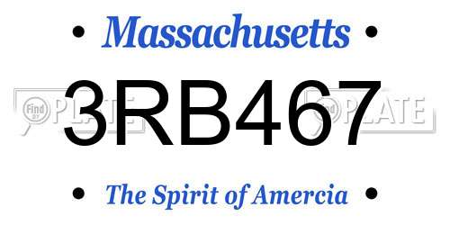 3RB467 Massachusetts License Plate