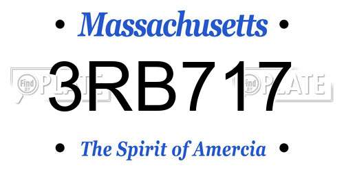 3RB717 Massachusetts License Plate