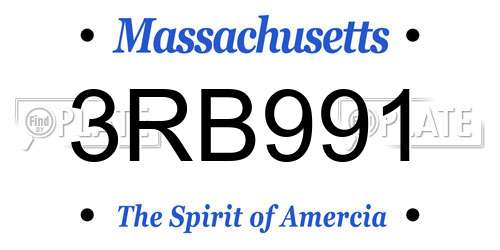 3RB991 Massachusetts License Plate