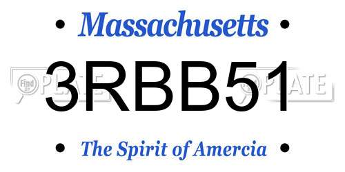 3RBB51 Massachusetts License Plate