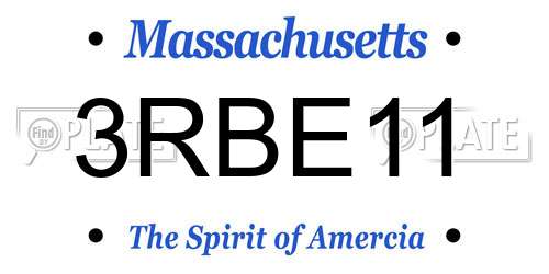 3RBE11 Massachusetts License Plate