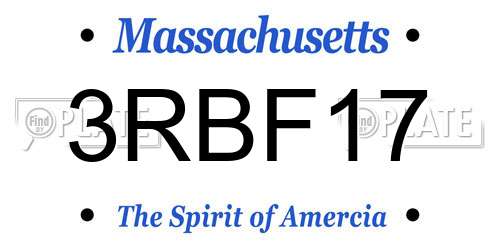 3RBF17 Massachusetts License Plate