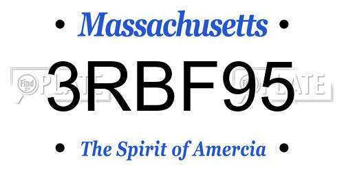 3RBF95 Massachusetts License Plate