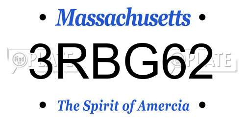 3RBG62 Massachusetts License Plate