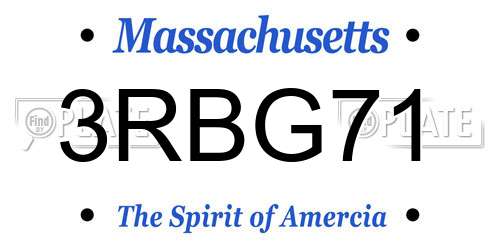 3RBG71 Massachusetts License Plate