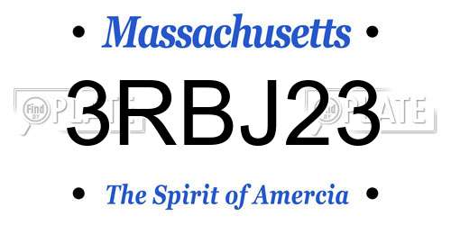 3RBJ23 Massachusetts License Plate