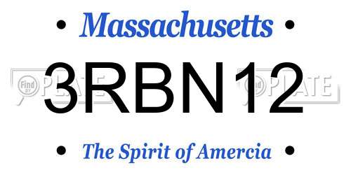 3RBN12 Massachusetts License Plate