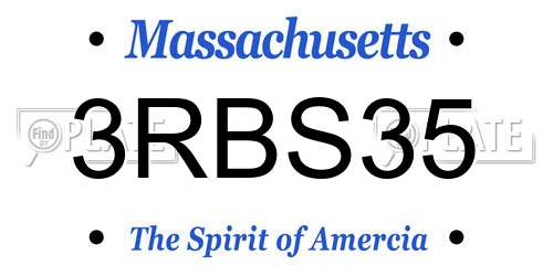 3RBS35 Massachusetts License Plate