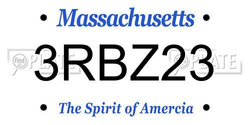 3RBZ23 Massachusetts License Plate