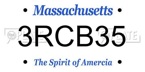 3RCB35 Massachusetts License Plate