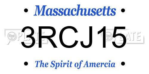 3RCJ15 Massachusetts License Plate