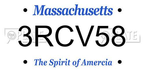 3RCV58 Massachusetts License Plate