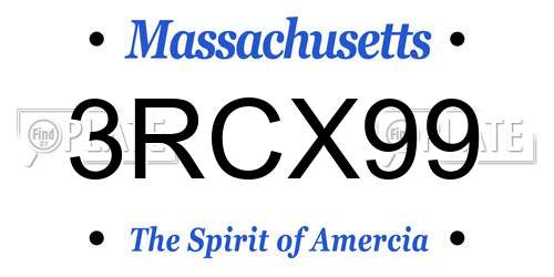 3RCX99 Massachusetts License Plate