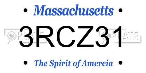 3RCZ31 Massachusetts License Plate