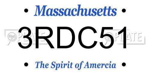 3RDC51 Massachusetts License Plate