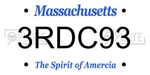 3RDC93 Massachusetts License Plate