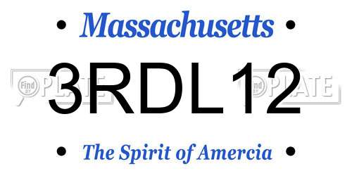 3RDL12 Massachusetts License Plate