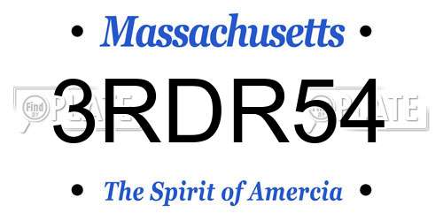 3RDR54 Massachusetts License Plate