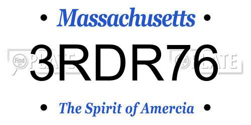 3RDR76 Massachusetts License Plate