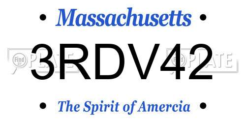 3RDV42 Massachusetts License Plate