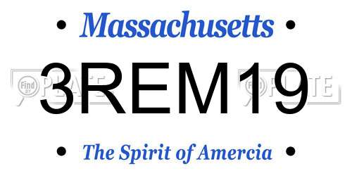 3REM19 Massachusetts License Plate