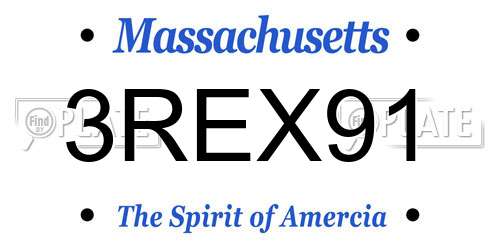 3REX91 Massachusetts License Plate