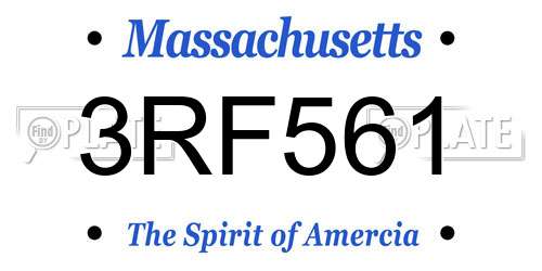 3RF561 Massachusetts License Plate