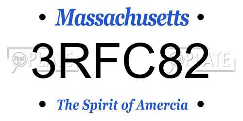 3RFC82 Massachusetts License Plate