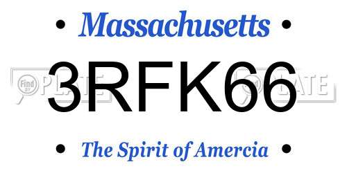 3RFK66 Massachusetts License Plate