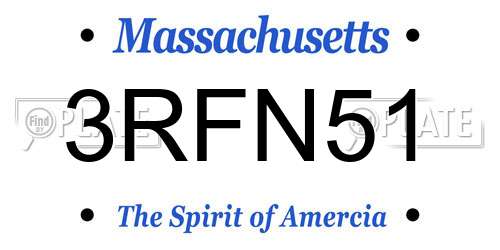 3RFN51 Massachusetts License Plate