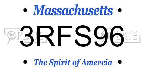 3RFS96 Massachusetts License Plate