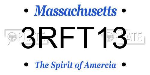 3RFT13 Massachusetts License Plate