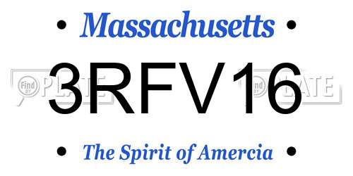 3RFV16 Massachusetts License Plate