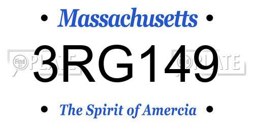 3RG149 Massachusetts License Plate