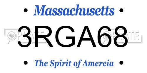 3RGA68 Massachusetts License Plate