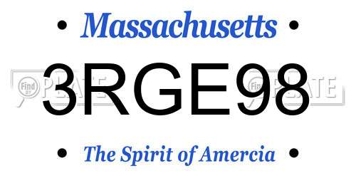 3RGE98 Massachusetts License Plate