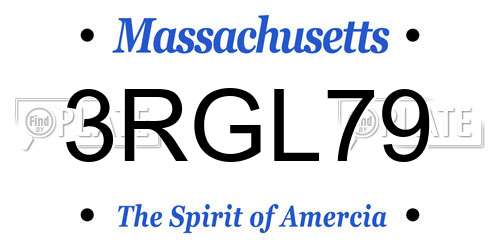 3RGL79 Massachusetts License Plate