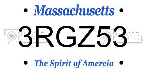 3RGZ53 Massachusetts License Plate