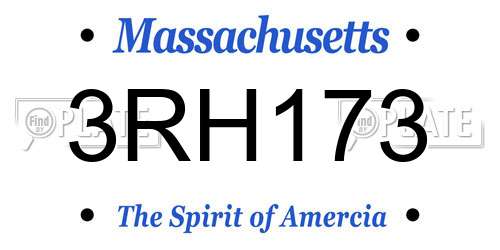 3RH173 Massachusetts License Plate