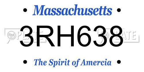 3RH638 Massachusetts License Plate