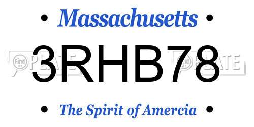 3RHB78 Massachusetts License Plate