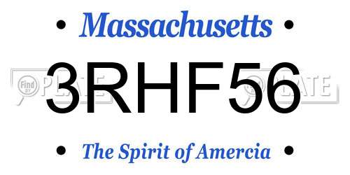 3RHF56 Massachusetts License Plate