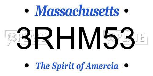 3RHM53 Massachusetts License Plate