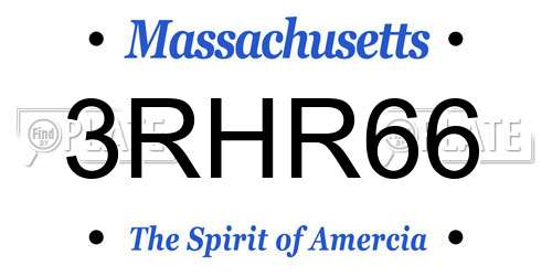3RHR66 Massachusetts License Plate