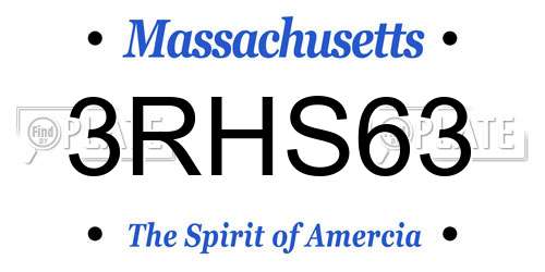 3RHS63 Massachusetts License Plate
